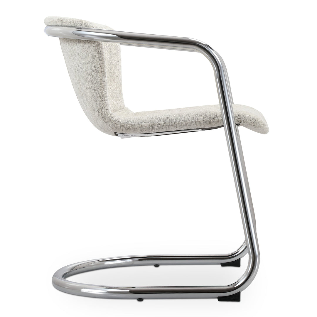SwayLiving - Freeman Chrome Frame Dining Chair Blended Cream - Set of 2 - PK-1114-37 | SwayLiving