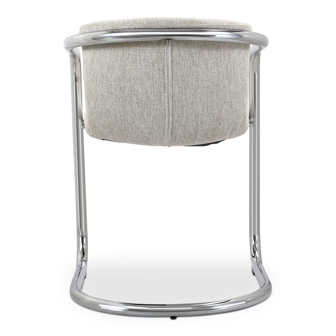 SwayLiving - Freeman Chrome Frame Dining Chair Blended Cream - Set of 2 - PK-1114-37 | SwayLiving