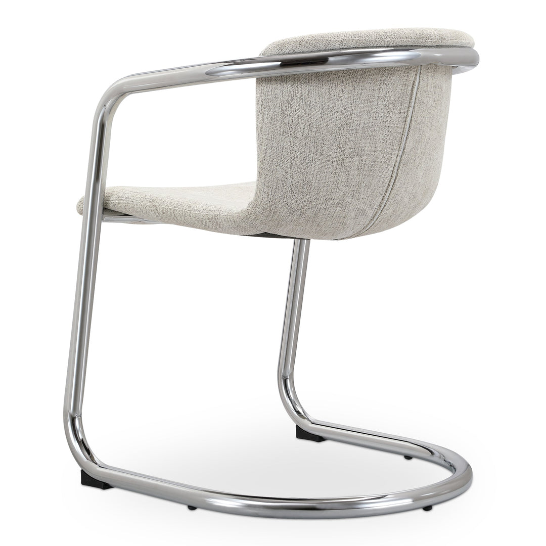 SwayLiving - Freeman Chrome Frame Dining Chair Blended Cream - Set of 2 - PK-1114-37 | SwayLiving