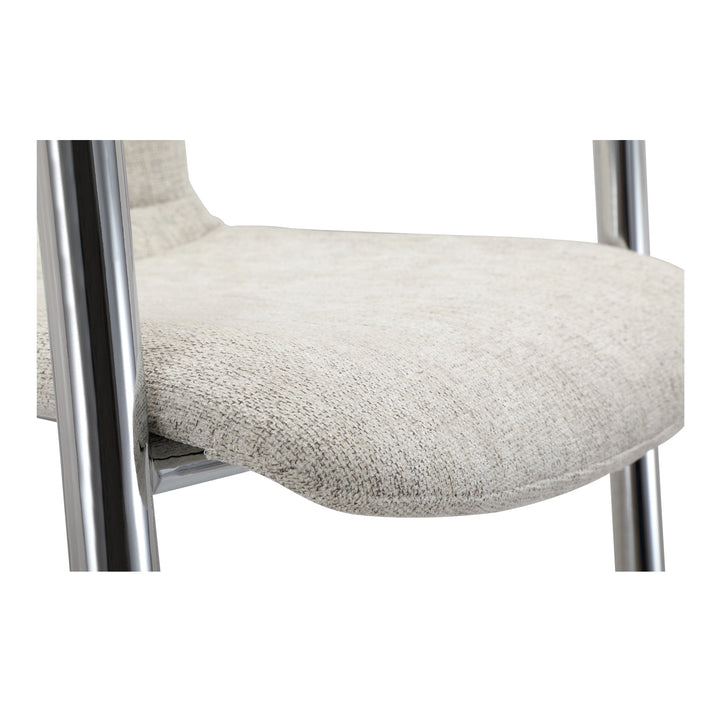 SwayLiving - Freeman Chrome Frame Dining Chair Blended Cream - Set of 2 - PK-1114-37 | SwayLiving