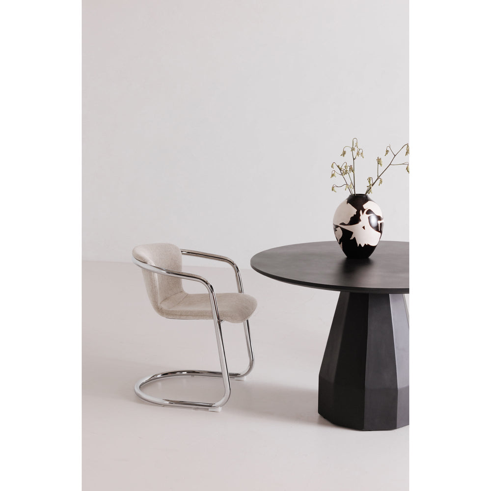 SwayLiving - Freeman Chrome Frame Dining Chair Blended Cream - Set of 2 - PK-1114-37 | SwayLiving