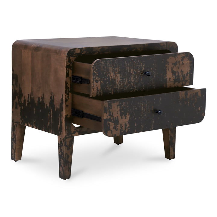 SwayLiving - Iris Nightstand Distressed Black - PP-1022-02 | SwayLiving