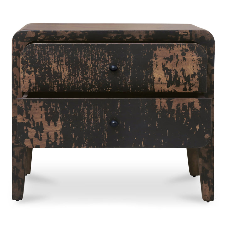SwayLiving - Iris Nightstand Distressed Black - PP-1022-02 | SwayLiving