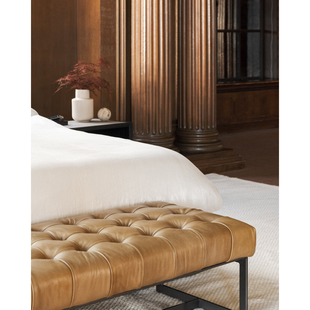 SwayLiving - Wyatt Leather Bench Tan - QN-1002-40 | SwayLiving