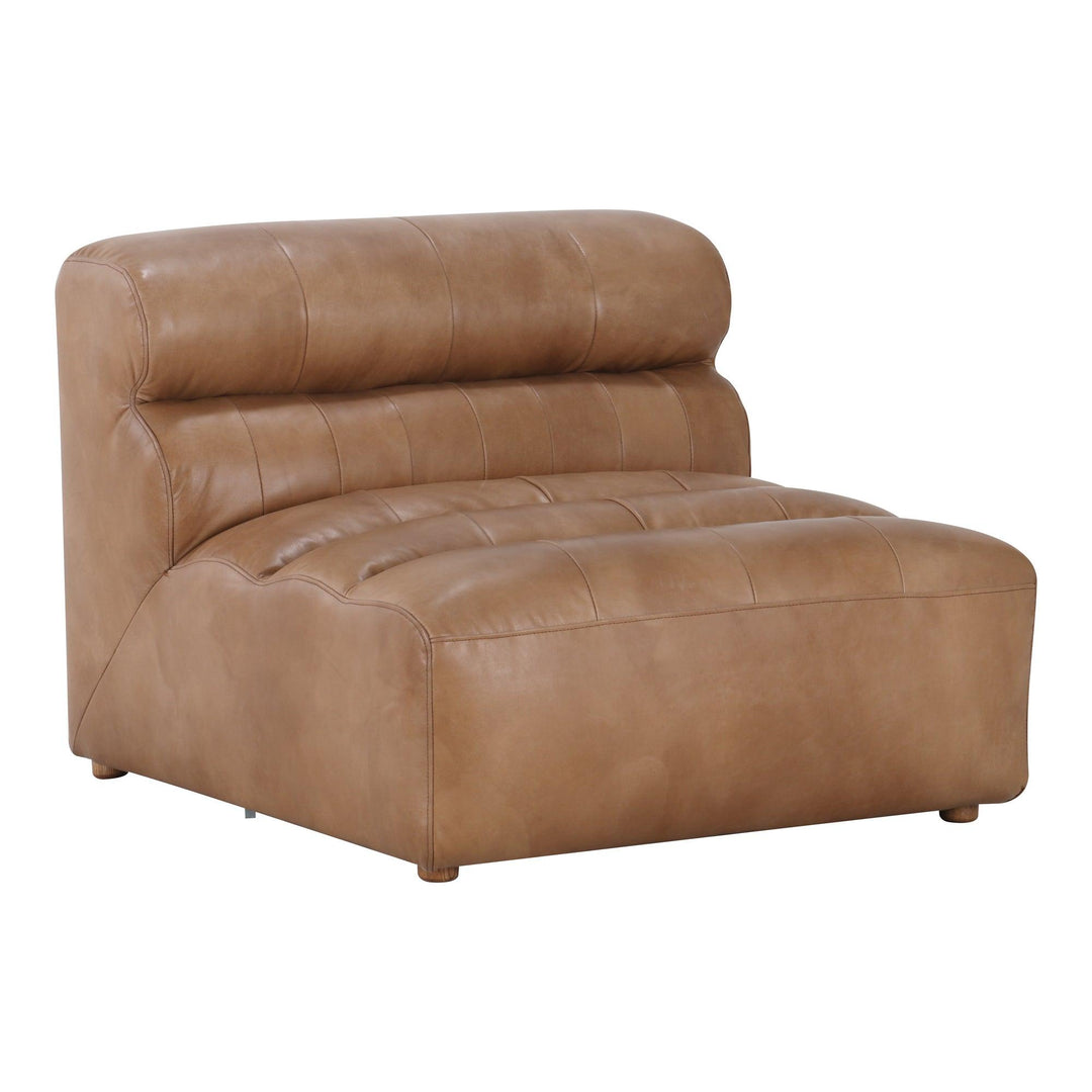 Ramsay Leather Slipper Chair Tan - SwayLiving
