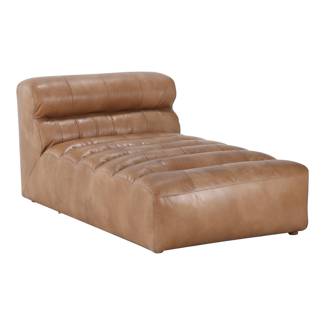Ramsay Leather Chaise Tan - SwayLiving