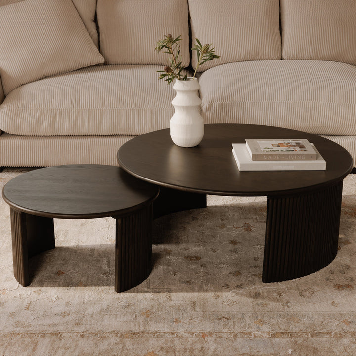 SwayLiving - Penny Large Coffee Table Dark Brown - QO-1012-20 | SwayLiving