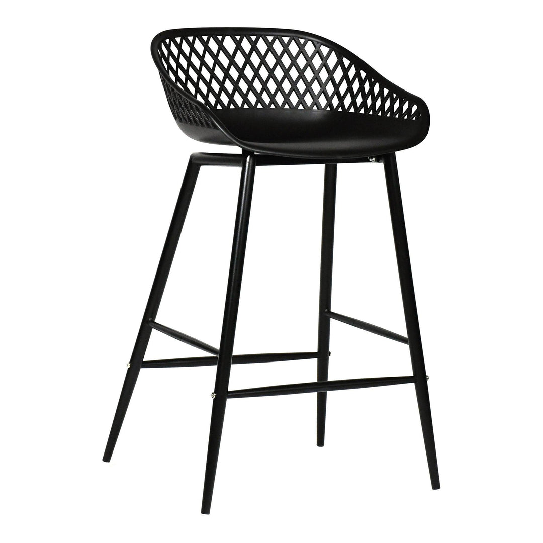 Piazza Outdoor Counter Stool Black - Set Of Two - SwayLiving