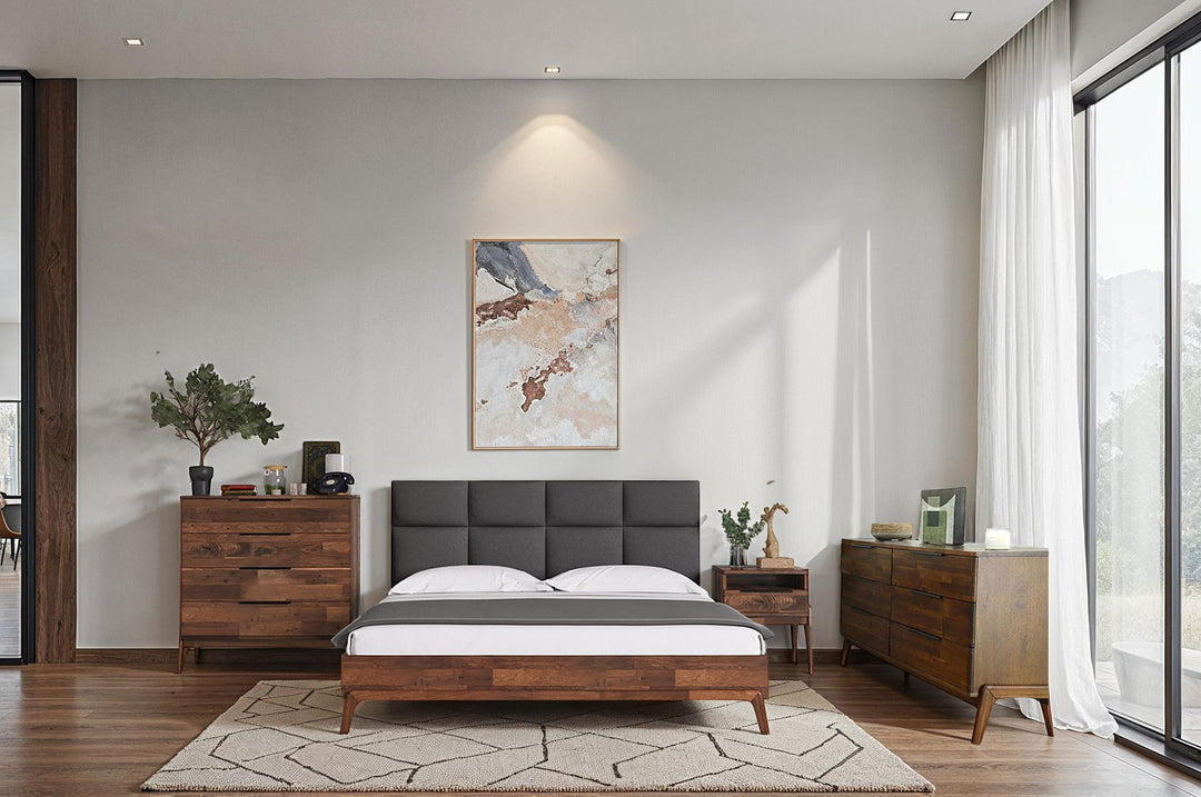 Remix Queen Bed - Grey