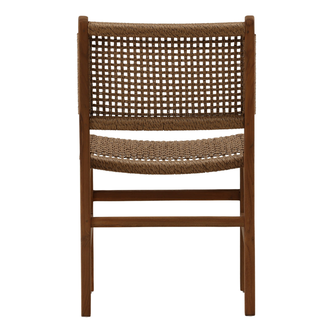 Dalis Outdoor Armless Dining Chair Light Brown — Back