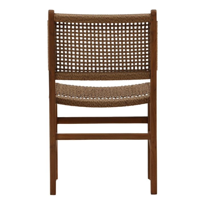 Dalis Outdoor Armless Dining Chair Light Brown — Back