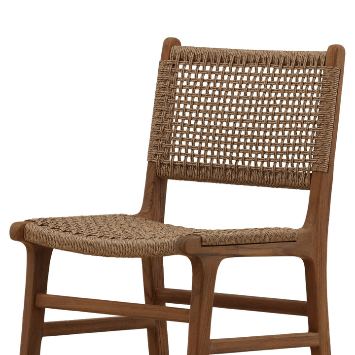 Dalis Outdoor Armless Dining Chair Light Brown — Detail 1
