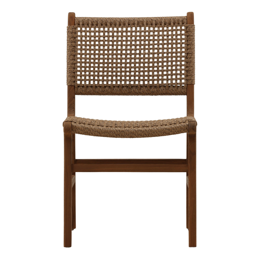 Dalis Outdoor Armless Dining Chair Light Brown — Front