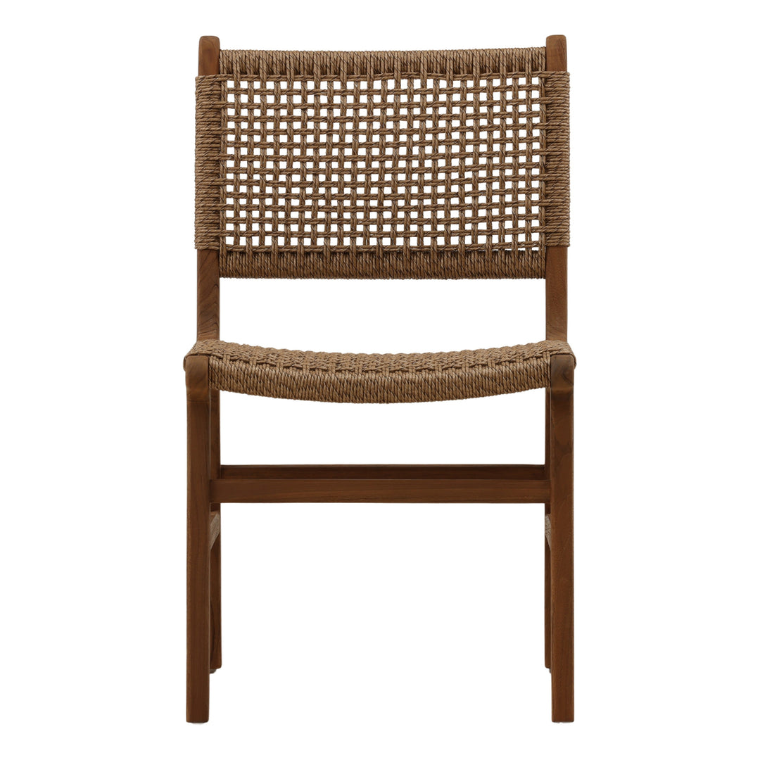 Dalis Outdoor Armless Dining Chair Light Brown — Front