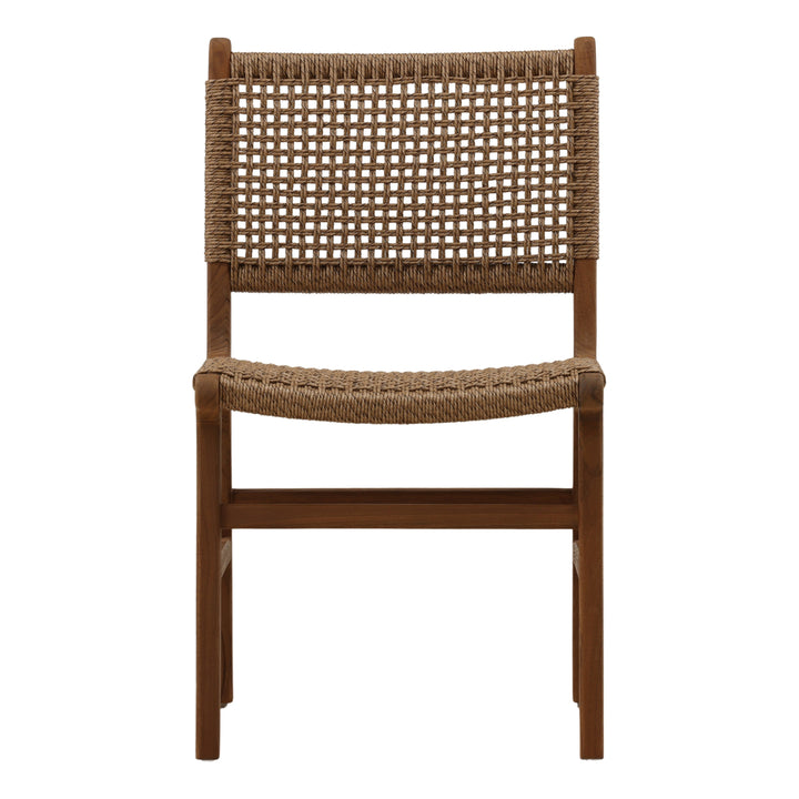 Dalis Outdoor Armless Dining Chair Light Brown — Front