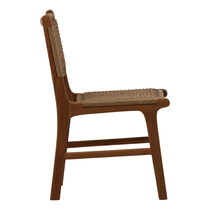 Dalis Outdoor Armless Dining Chair Light Brown — Profile