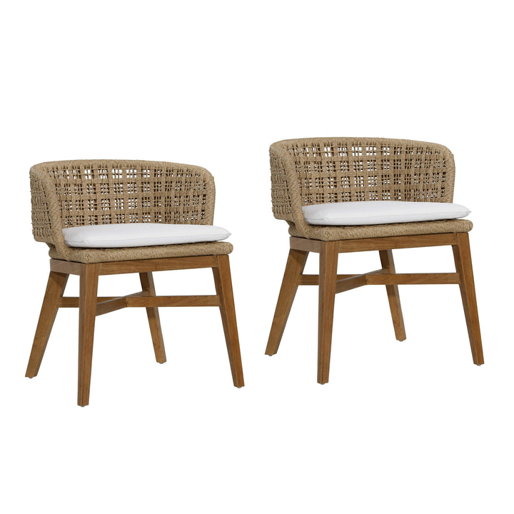 Keath Dining Chair Set of 2 Natural - SwayLiving