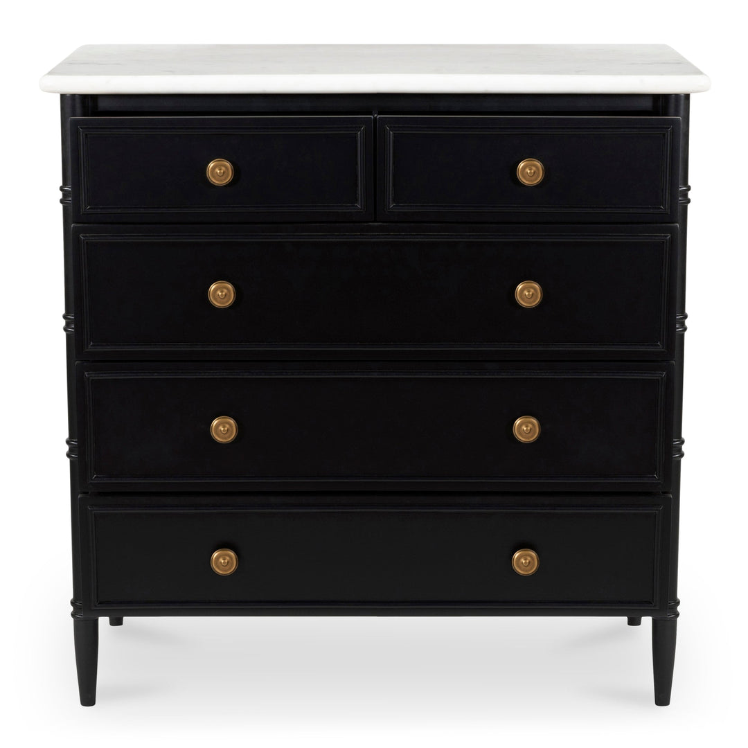 SwayLiving - Eleanor 5 Drawer Chest Black - RP-1060-02 | SwayLiving