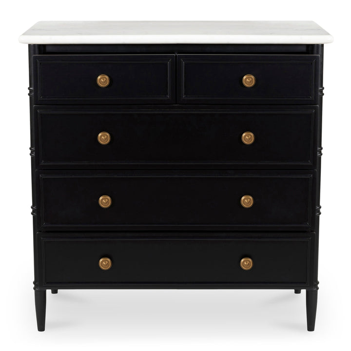 SwayLiving - Eleanor 5 Drawer Chest Black - RP-1060-02 | SwayLiving