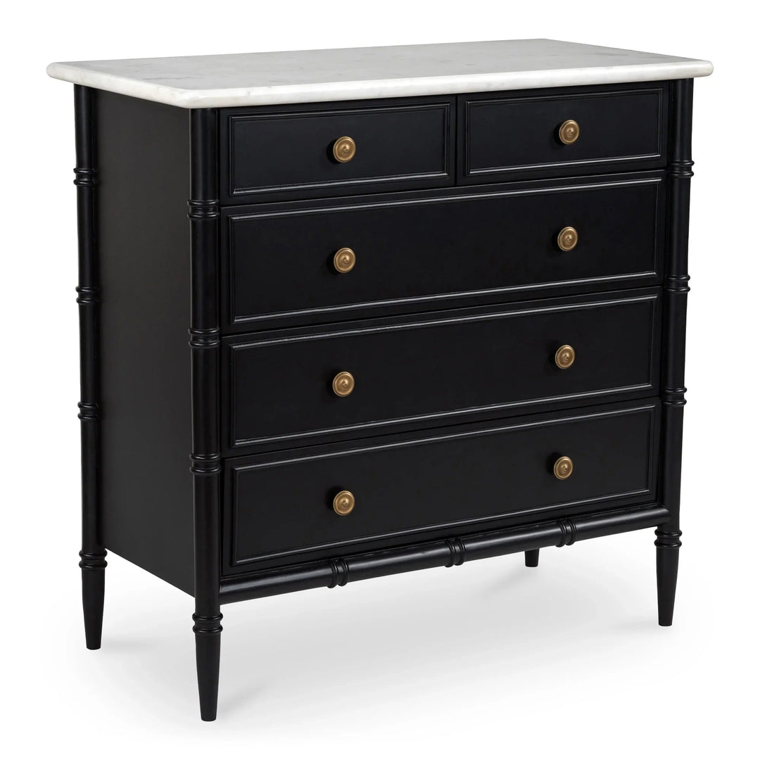 Eleanor 5 Drawer Chest Black - SwayLiving