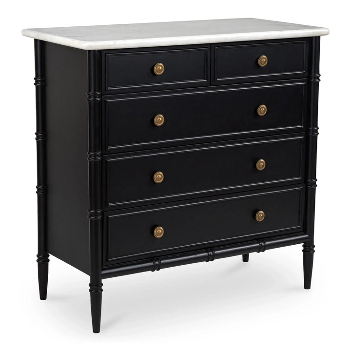 SwayLiving - Eleanor 5 Drawer Chest Black - RP-1060-02 | SwayLiving