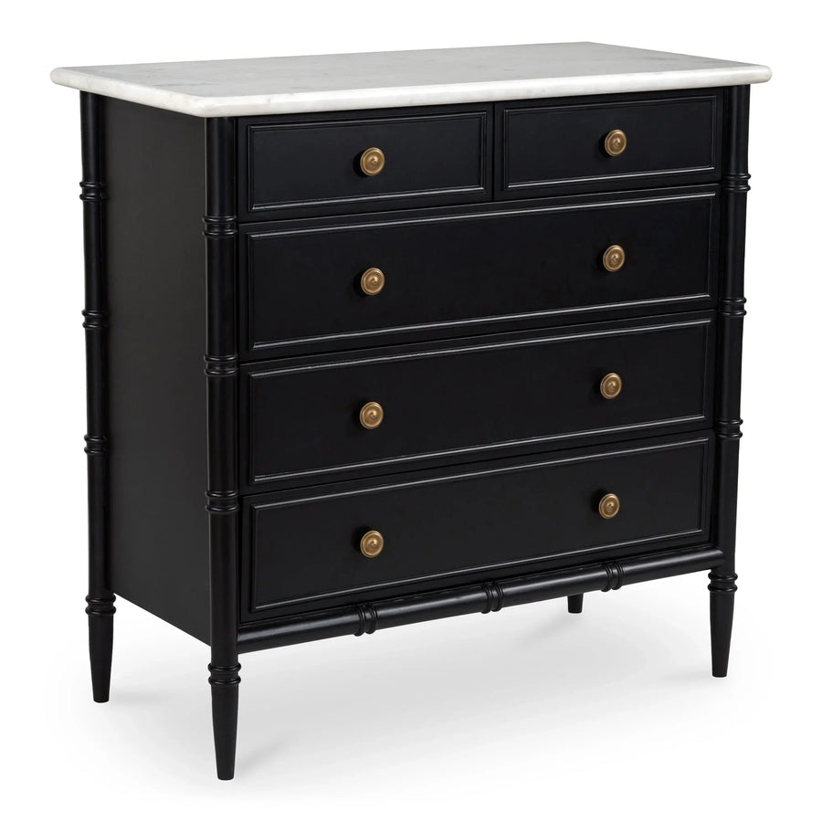 Eleanor 5 Drawer Chest Black - SwayLiving