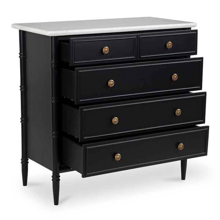 SwayLiving - Eleanor 5 Drawer Chest Black - RP-1060-02 | SwayLiving