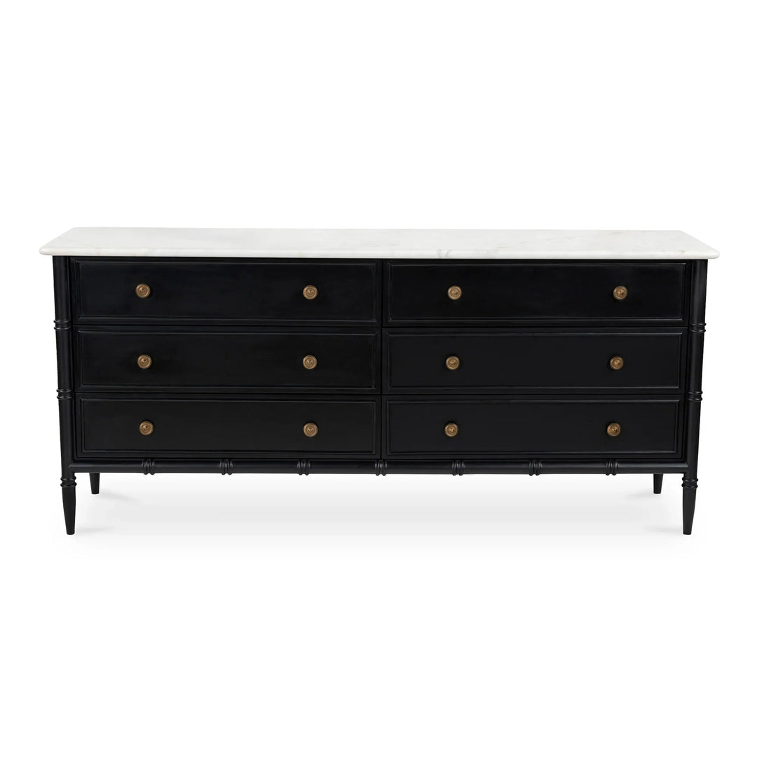 Eleanor 6 Drawer Dresser Black - SwayLiving