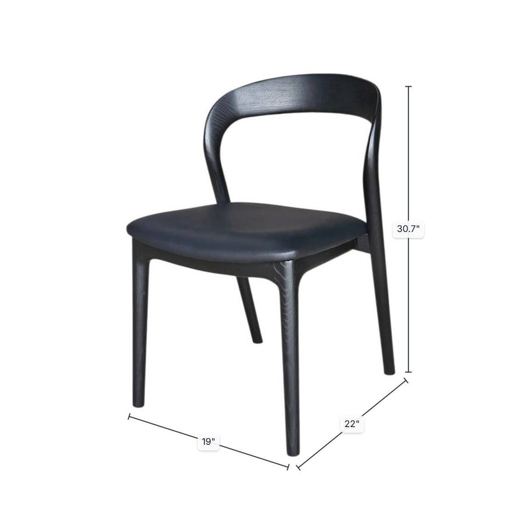 Rotondo Dining Chair - Black w/ PU Seat