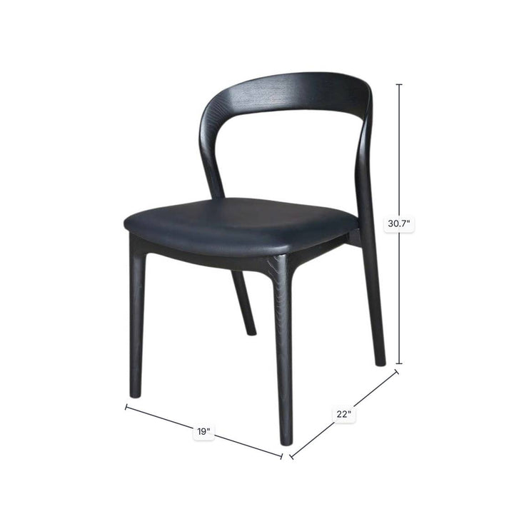 Rotondo Dining Chair - Black w/ PU Seat