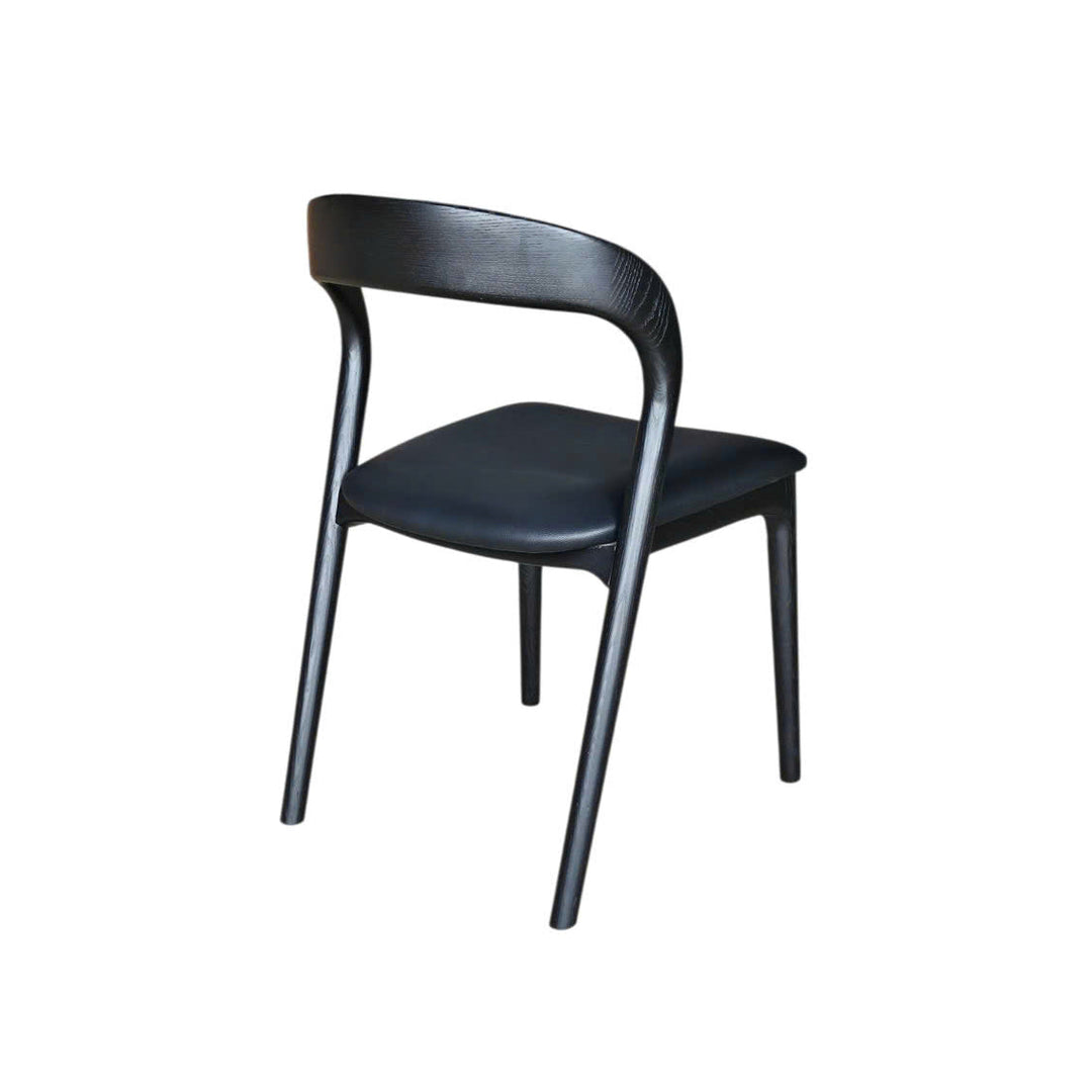 Rotondo Dining Chair - Black w/ PU Seat