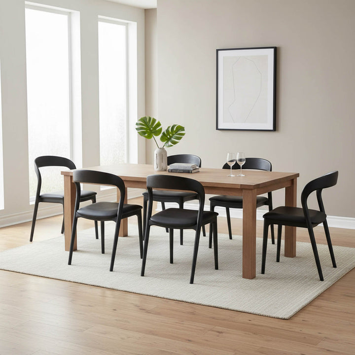 Rotondo Dining Chair - Black w/ PU Seat