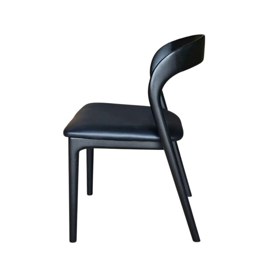 Rotondo Dining Chair - Black w/ PU Seat