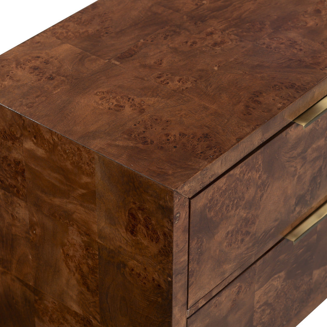 SwayLiving Francene Burl Wood Nightstand