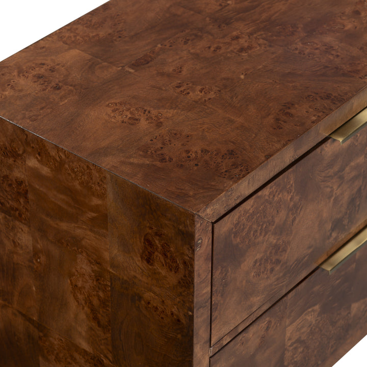 SwayLiving Francene Burl Wood Nightstand