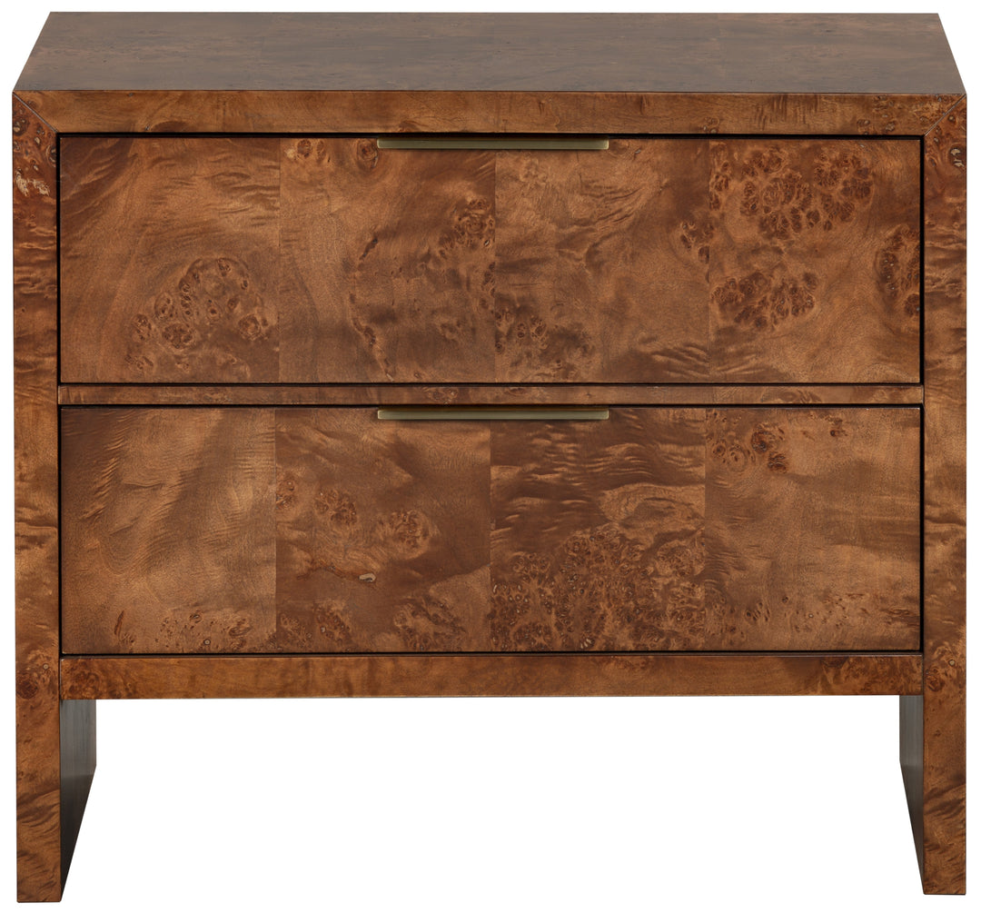 SwayLiving Francene Burl Wood Nightstand