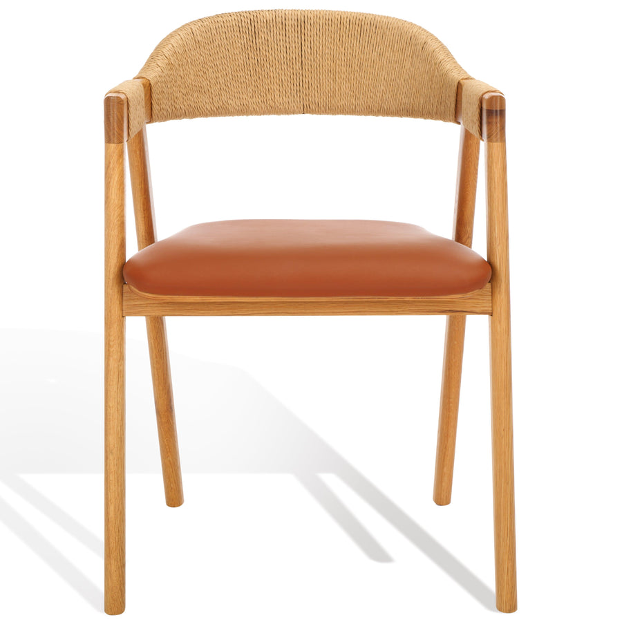 SwayLiving Eamon Leather And Cane Dining Chair - Set of 2 DINING CHAIRS