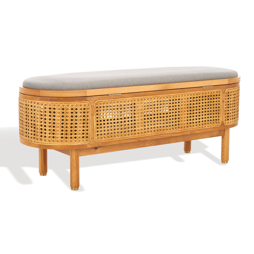 SwayLiving Dolly Cane And Wood Storage Bench BENCHES