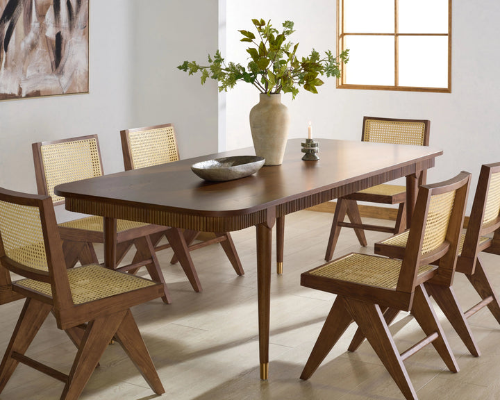 SwayLiving SwayLiving Kaylenne 90" Ribbed Apron Dining Table
