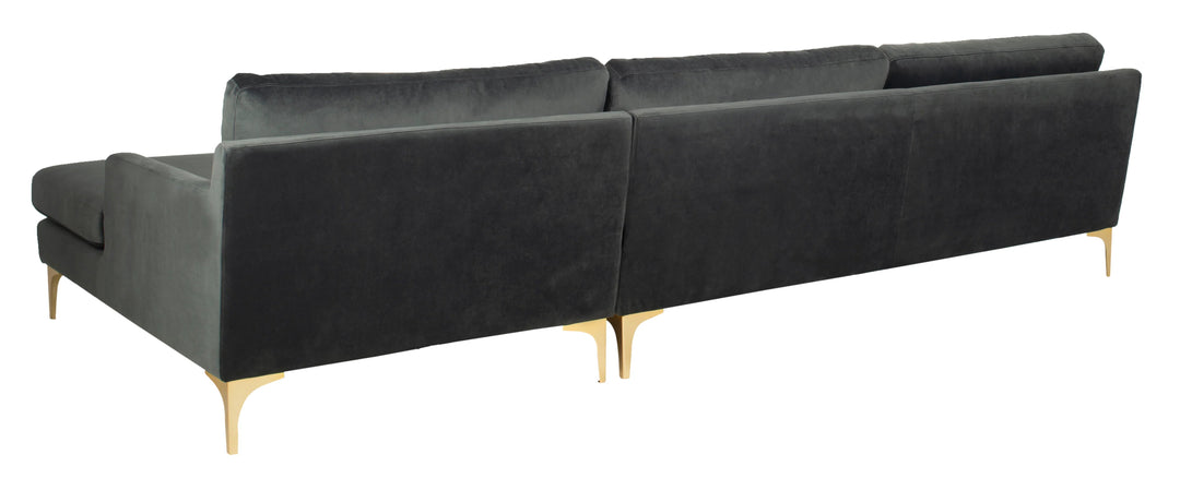 SwayLiving SwayLiving Brayson Chaise Sectional Sofa Right Facing/ Dark Grey