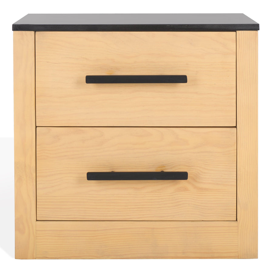 SwayLiving Abbianna Black Marble Top Nightstand NIGHTSTANDS