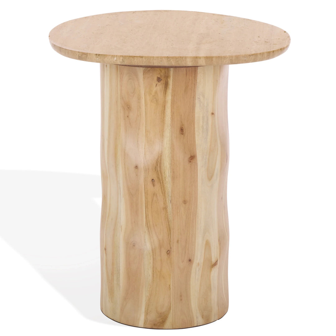 SwayLiving SwayLiving Jennamira Travertine Top Accent Table