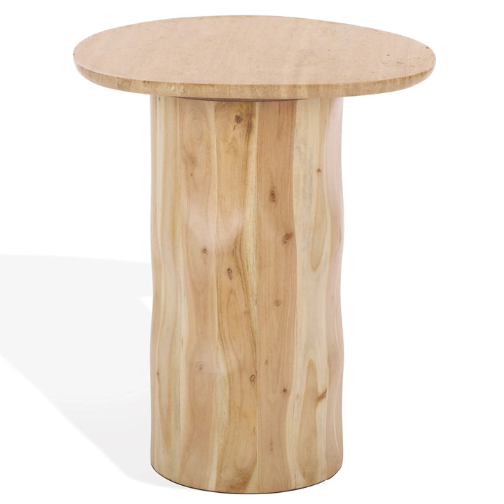 SwayLiving SwayLiving Jennamira Travertine Top Accent Table