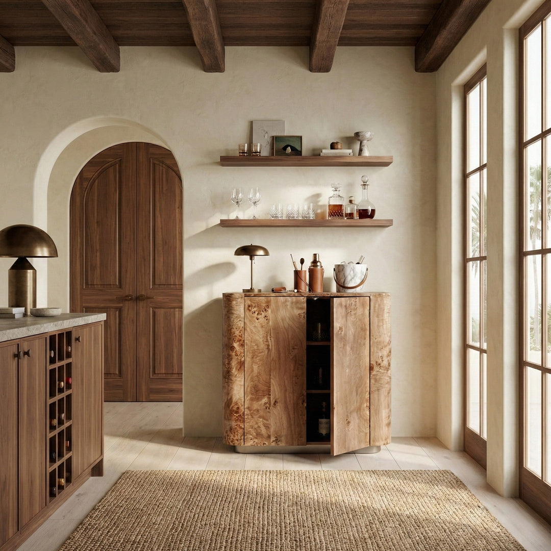 SwayLiving Celestanno Burl Bar Cabinet