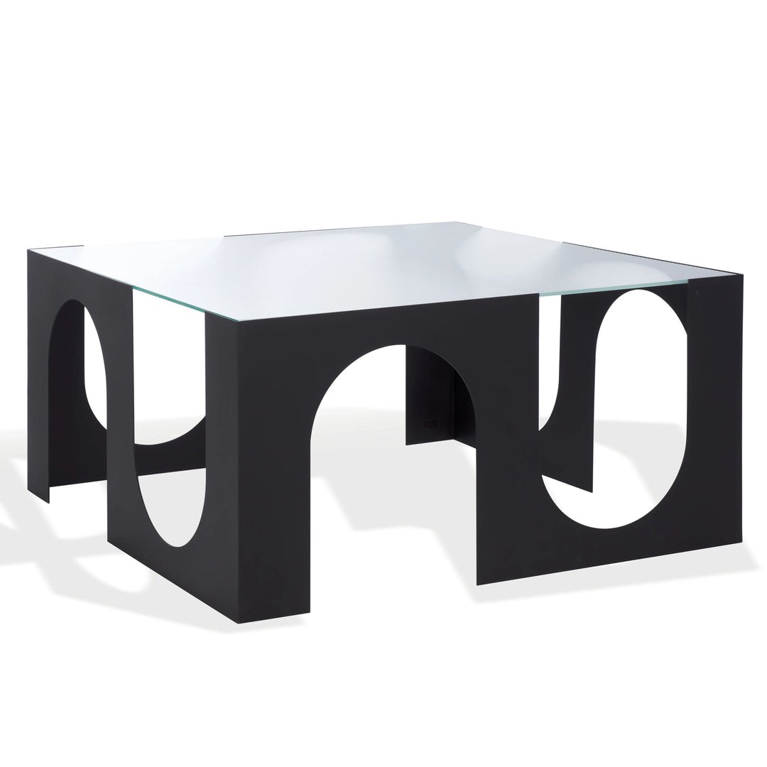SwayLiving SwayLiving Brayberry Glass Top Metal Coffee Table