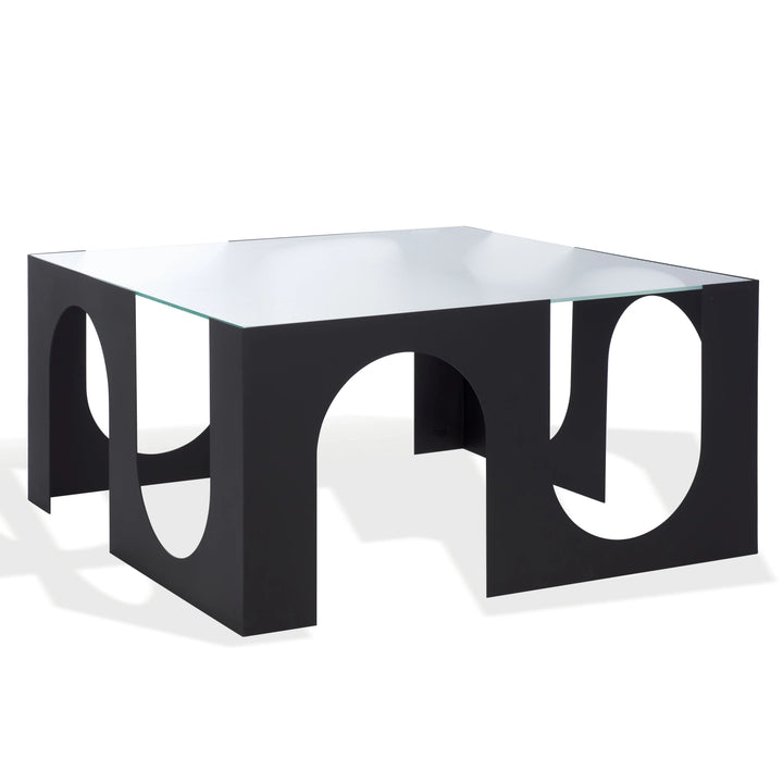 SwayLiving SwayLiving Brayberry Glass Top Metal Coffee Table