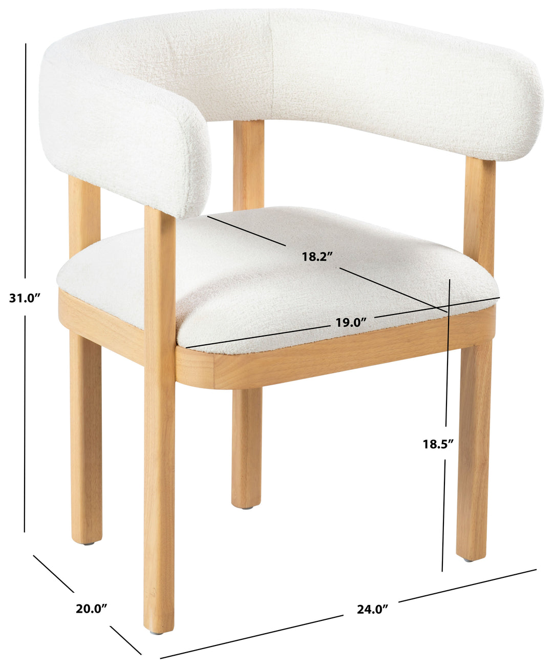 IVORY / NATURAL / 24" X 20" X 31" / 19" X 18.2" X 18.5"