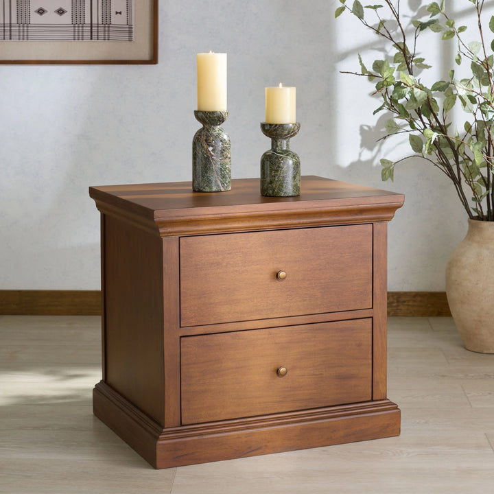 SwayLiving SwayLiving Lizzy 2 Drawer Wood Nightstand