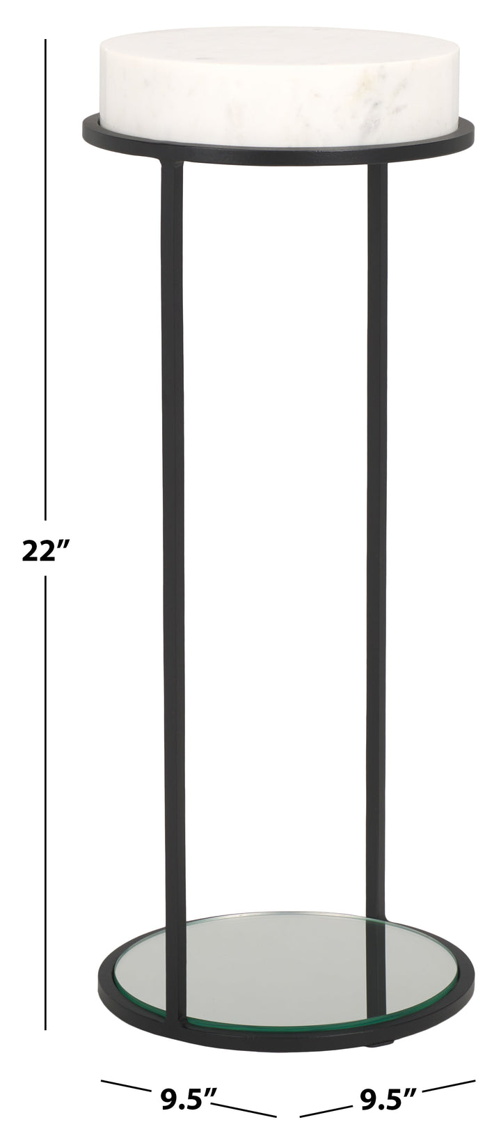 9.5"W x 9.5"D x 24"H