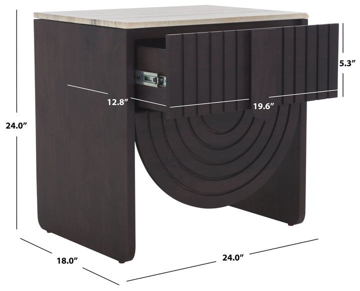 BLACK / TRAVERTINE / 24W x 18D x 24D